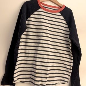 Boys’ MiniBoden Striped Raglan Long Sleeve Tee Size 9-10